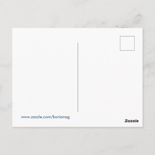 かわいい青いタコ - キュートな海の生き物の漫画 ポストカード (裏面)