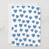 かわいい青いテディベア 赤ちゃんの誕生が待ち遠しい ベビーシャワー 招待状 (裏面)