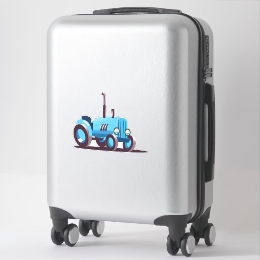 かわいい青いトラクター シール (スーツケース)