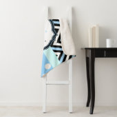 かわいい青いドットとストライプ シェルパブランケット (インサイチュ)