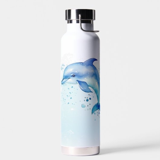 かわいい青いドルフィンジャンピングスクールまたは屋外 ウォーターボトル (左面)