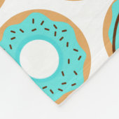 かわいい青いドーナツのパターン フリースブランケット (角)