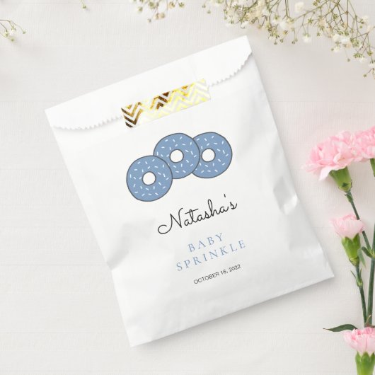 かわいい青いドーナツ男の子のための赤ちゃんシャワー フェイバーバッグ (封をした状態)