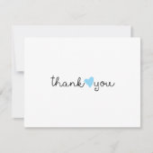 かわいい青いハートのありがとう サンキューカード (正面)