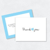 かわいい青いハートのありがとう サンキューカード