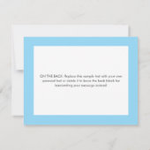 かわいい青いハートの感謝 サンキューカード (裏面)