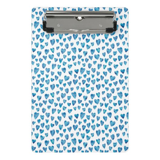 かわいい青いハートミニクリップボード ミニクリップボード (正面)