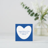 かわいい青いハート教室の少年バレンタインデー エンクロージャーカード (スタンド正面)