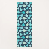 かわいい青いハート ヨガマット (正面)