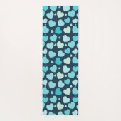 かわいい青いハート ヨガマット (裏面)