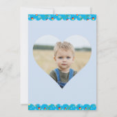 かわいい青いパンダのワイルドベア 1歳の誕生日写真 招待状 (裏面)