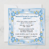 かわいい青いパンダベアのベビーシャワー招待状 招待状 (裏面)