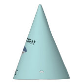 かわいい青いパーソナライズされたサメ パーティーハット (右)