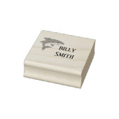 かわいい青いパーソナライズされたサメ ラバースタンプ (スタンプ)