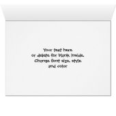 かわいい青いヒッポパーソナライズされたフォトカード (内部横(下))