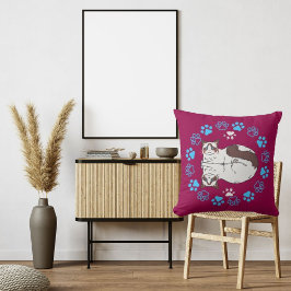 かわいい青いピンク色のペットモダンネコ クッション