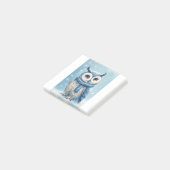 かわいい青いフクロウ ポストイット (アングル)
