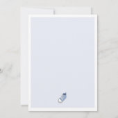 かわいい青いベビーの靴、ベビーシャワー 招待状 (裏面)