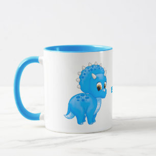 かわいい青いベビートリケラトプス恐竜 マグカップ