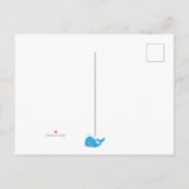 かわいい青いホエールボーイカラフルベビーシャワー インビテーションポストカード (裏面)