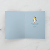かわいい青いミュージシャンペンギン雪おもしろい シーズンカード (内部)