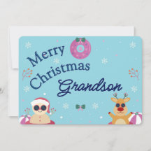 かわいい青いメリークリスマスお孫さん休日