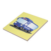 かわいい青いモダンバスのキャラクターイラスト タイル (側面)