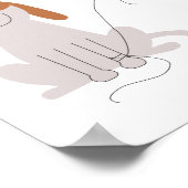 かわいい青いモノグラムのパピー犬のベビー部屋 ポスター (角)