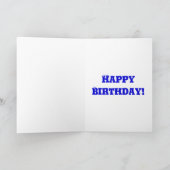 かわいい青いモンスター誕生日グリーティングカード カード (内部)