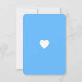 かわいい青いラブ教室写真バレンタインデーカード サンキューカード (裏面)