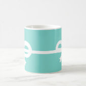 かわいい青いリボン コーヒーマグカップ (中央)