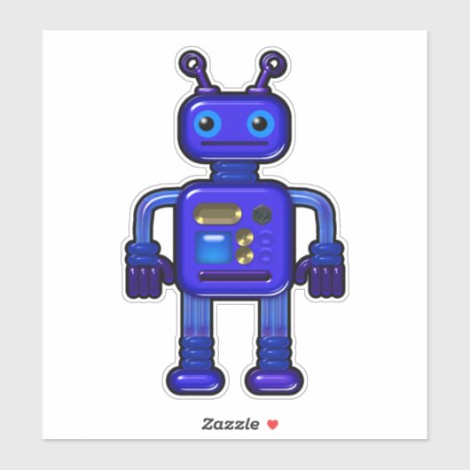 かわいい青いロボットをビリーお洒落 シール (シート)