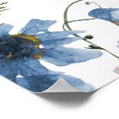 かわいい青いワイルドフラワーベビーシャワー歓迎ポスター ポスター (角)