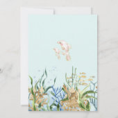 かわいい青い動物たち – 海の赤ちゃんシャワー 招待状 (裏面)