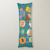 かわいい青い動物の養豚豚うさぎ犬の牛の子供 ボディピロー (裏面 (縦))