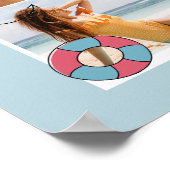 かわいい青い夏の複数のフォトコラージュ ポスター (角)