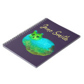 かわいい青い太った猫のアートイラスト ノートブック (左側)