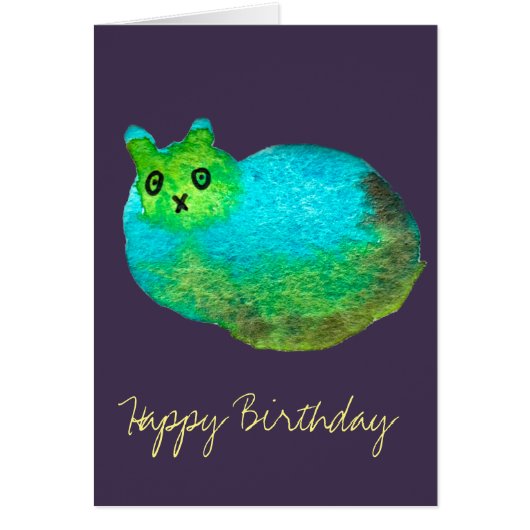 かわいい青い太った猫アートイラストレーション (正面)