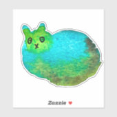 かわいい青い太った猫アートイラストレーション シール (シート)