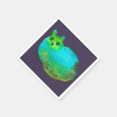 かわいい青い太った猫アートイラストレーション スタンダードカクテルナプキン (角)