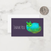 かわいい青い太った猫アートイラストレーション ノートカード (正面/裏面インサイチュ)