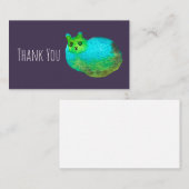 かわいい青い太った猫アートイラストレーション ノートカード (正面/裏面)