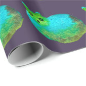 かわいい青い太った猫アートイラストレーション ラッピングペーパー (ロールコーナー)