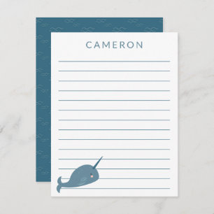 かわいい青い子ども達パーソナライズされたが並ぶ サンキューカード