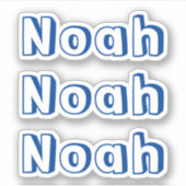 かわいい青い子の名前ステッカー シール (正面)