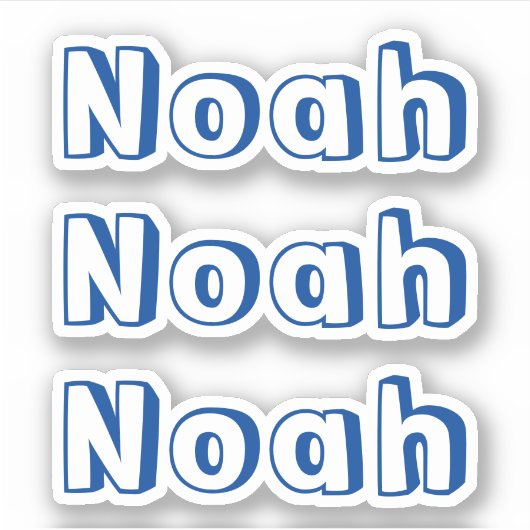 かわいい青い子の名前ステッカー シール (正面)