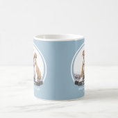 かわいい青い子犬1stクリスマスドッグフォトマグカップ コーヒーマグカップ (中央)