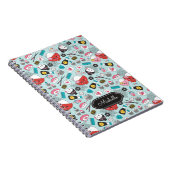 かわいい青い寿司柄 ノートブック (右側)