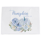 かわいい青い小さなかぼちゃのベイビーシャワー ラージペーパーバッグ (正面)