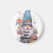 かわいい青い帽子の小人 Peace Love Gnomes マグネット (正面)